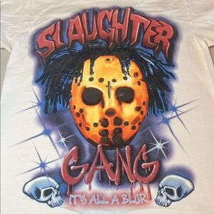 21 Savage Slaughter Gang Graphic TShirt White Size Small